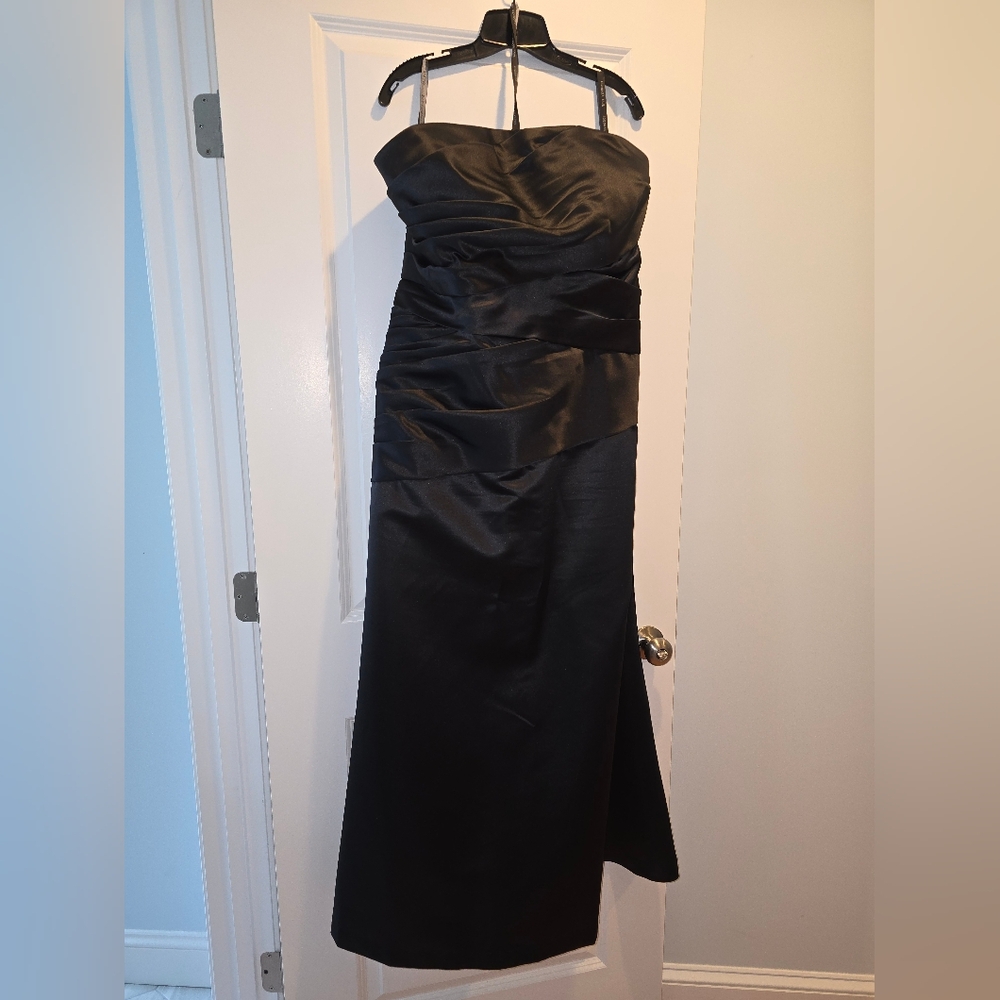 Bill Levkoff Bridesmaid Dress - Black Satin